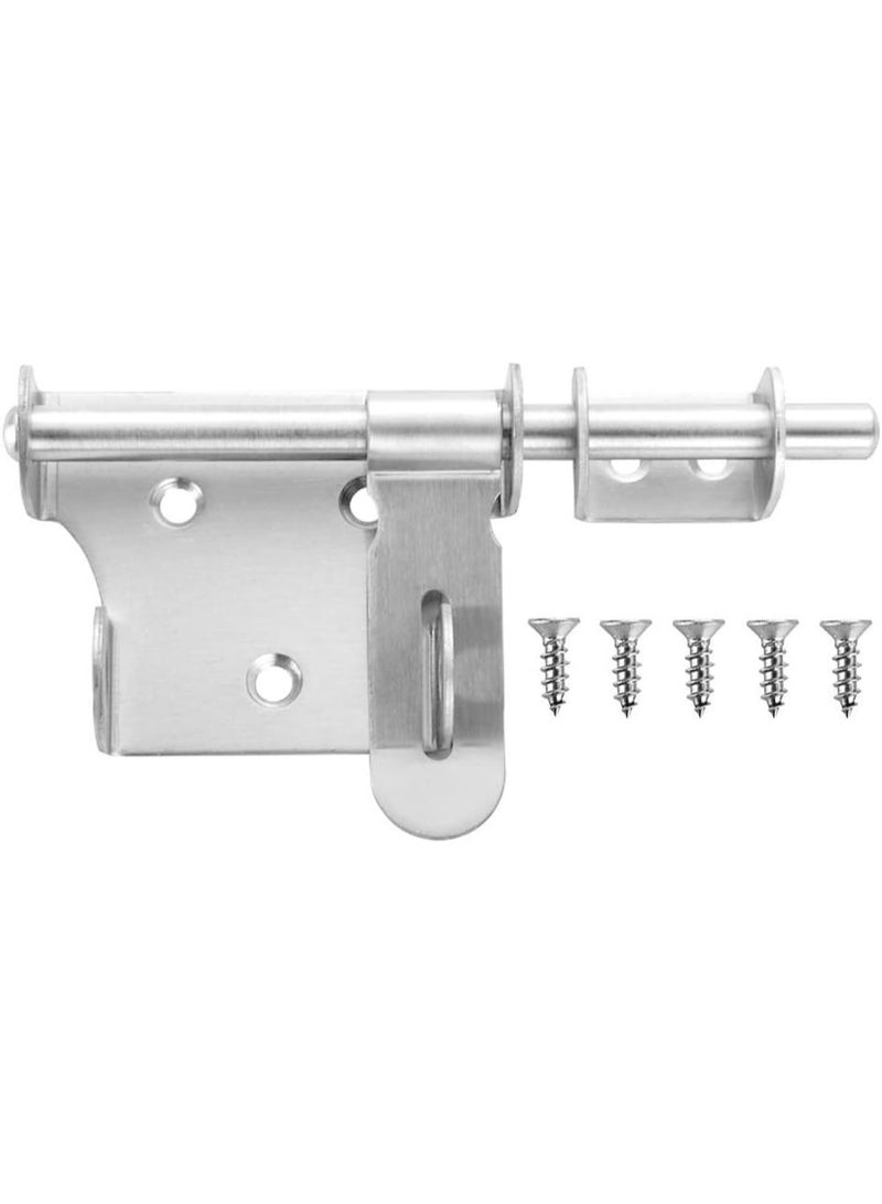 Sliding Bolt Gate Latch,Stainless Steel Latch Bolt Door Latch Lock, Bolt with Padlock ,Safety Clasp  Barrel Bolt Sliding Latches,Stainless Steel Brushed Finish ﻿ - Image 4